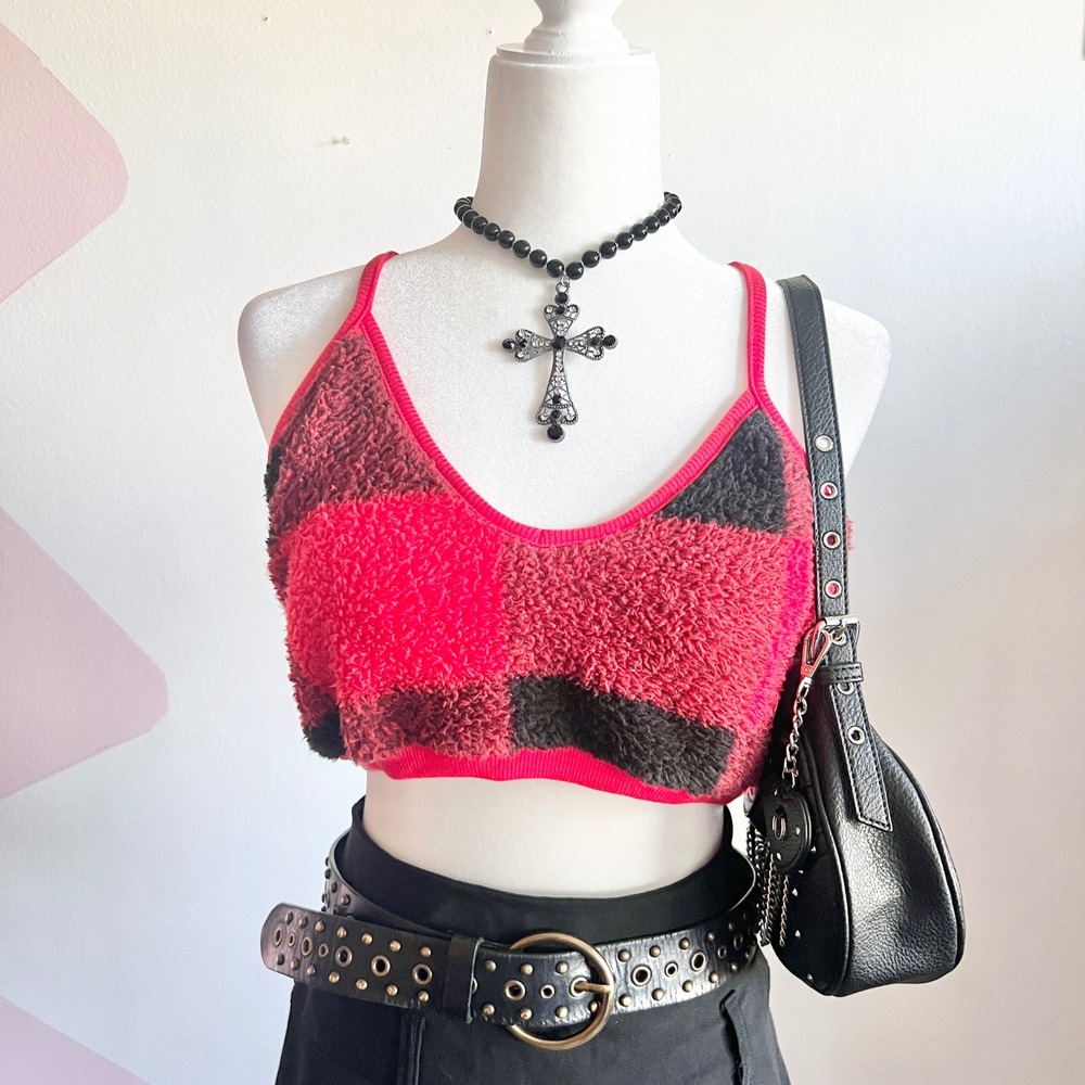 Fashion Nova Women's Plaid Crop Top Punk Goth‎ Grunge, XLarge